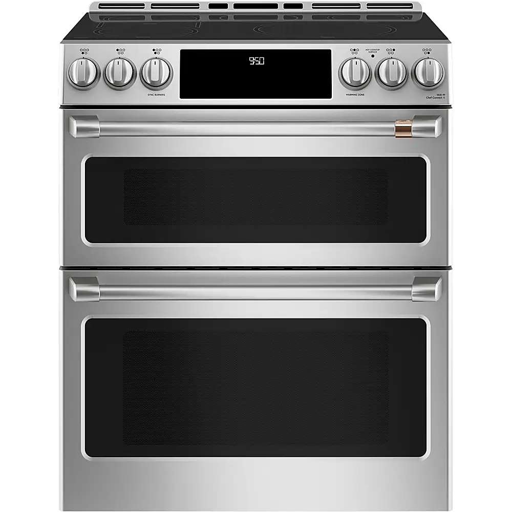 Café - 6.7 Cu. Ft. Slide-In Double Oven Electric Induction Convection Range, Customizable - Stainless Steel