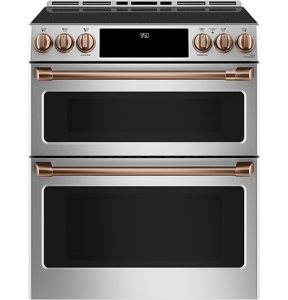 Café 30 Stainless Steel Slide in Double Oven Induction Range