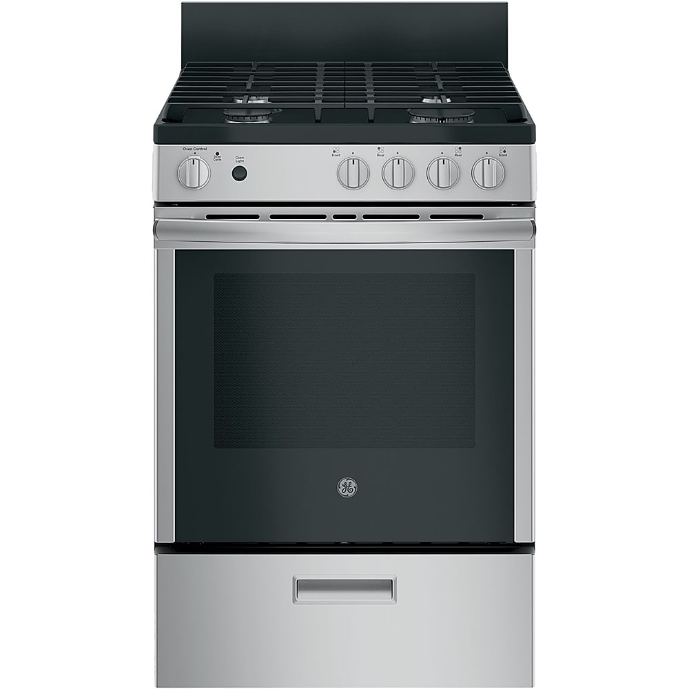 GE - 2.9 Cu. Ft. Freestanding Gas Range - Stainless Steel - Front_Zoom