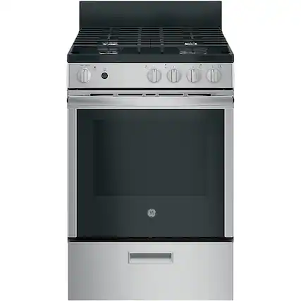 Front. GE - 2.9 Cu. Ft. Freestanding Gas Range - Stainless Steel.