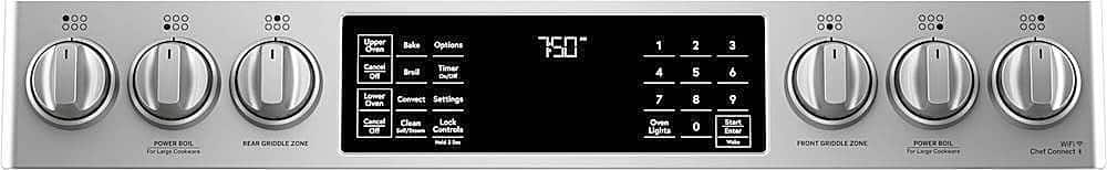 Alt View 15. Café - 6.7 Cu. Ft. Slide-In Double Oven Gas True Convection Range with Built-In WiFi, Customizable - Stainless Steel.