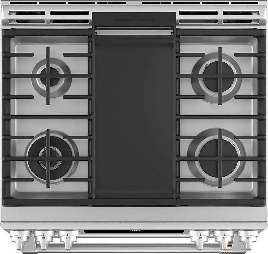 Alt View 18. Café - 6.7 Cu. Ft. Slide-In Double Oven Gas True Convection Range with Built-In WiFi, Customizable - Stainless Steel.