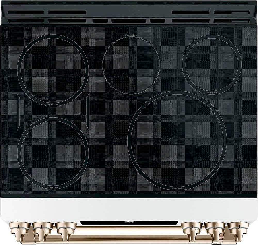 Alt View 11. Café - 7.0 Cu. Ft. Slide-In Double Oven Electric Induction Convection Range - Matte White.