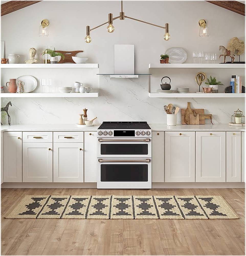 Alt View 16. Café - 7.0 Cu. Ft. Slide-In Double Oven Electric Induction Convection Range - Matte White.