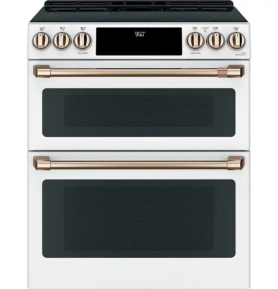 Café - 7.0 Cu. Ft. Slide-In Double Oven Electric Induction Convection Range - Matte White