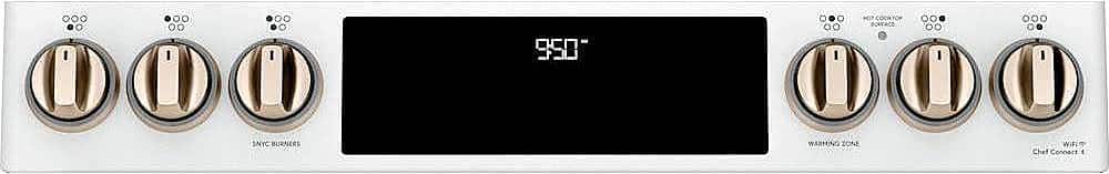 Alt View 12. Café - 7.0 Cu. Ft. Slide-In Double Oven Electric Induction Convection Range - Matte White.