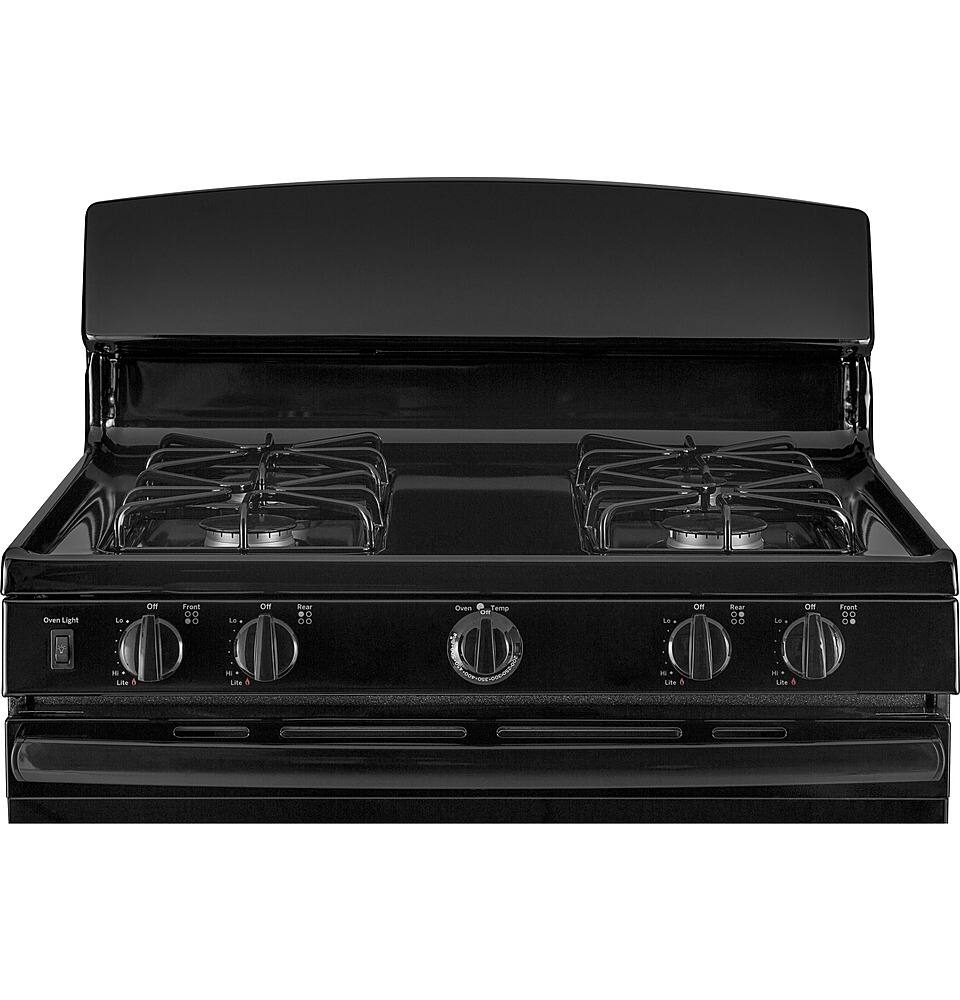 Alt View 1. GE - 4.8 Cu. Ft. Freestanding Gas Range - Black.