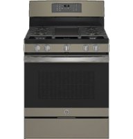 GE - 5.0 Cu. Ft. Freestanding Gas Convection Range with Self-Steam Cleaning and No-Preheat Air Fry - Slate - Front_Zoom