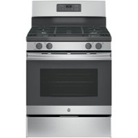 GE - 5.0 Cu. Ft. Self-Cleaning Freestanding Gas Range - Stainless Steel - Front_Zoom