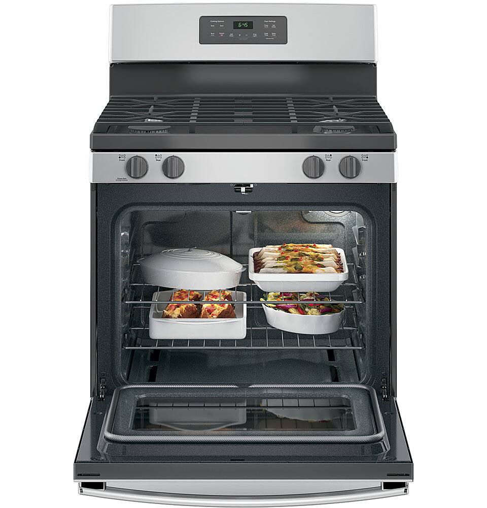 Best Buy: GE 5.0 Cu. Ft. Self-Cleaning Freestanding Gas Range Stainless ...