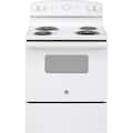 GE - 30 in. Wide 4 Elements 5.0 Cu. Ft. Freestanding Electric Range with Porcelain-Enamel Cooktop Surface - White