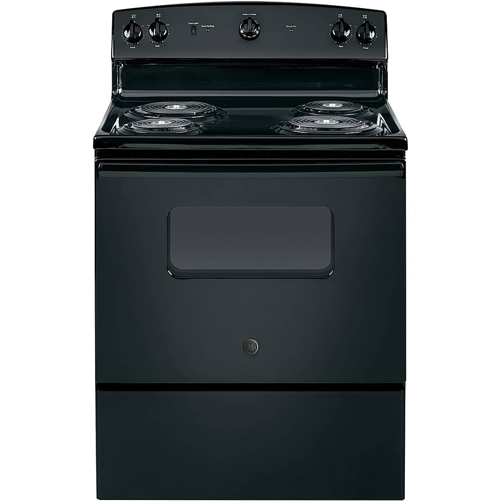 GE - 5.0 Cu. Ft. Freestanding Electric Range - Black - Front_Zoom