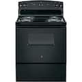 GE - 30 in. Wide 4 Elements 5.0 Cu. Ft. Freestanding Electric Range with Porcelain-Enamel Cooktop Surface - Black