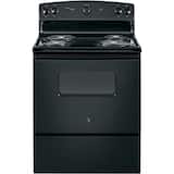 GE - 30 in. Wide 4 Elements 5.0 Cu. Ft. Freestanding Electric Range with Porcelain-Enamel Cooktop Surface - Black
