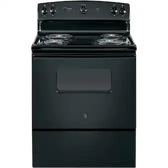 GE - 30 in. Wide 4 Elements 5.0 Cu. Ft. Freestanding Electric Range with Porcelain-Enamel Cooktop Surface - Black