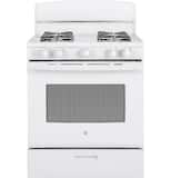 GE - 30 in. Wide 4 Burners 4.8 Cu. Ft. Freestanding Gas Range - White