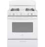 GE - 30 in. Wide 4 Burners 4.8 Cu. Ft. Freestanding Gas Range - White