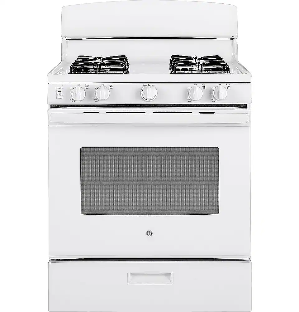 GE - 4.8 Cu. Ft. Freestanding Gas Range - White