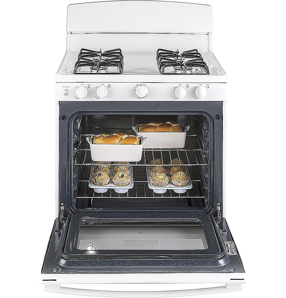 Alt View 12. GE - 4.8 Cu. Ft. Freestanding Gas Range - White.