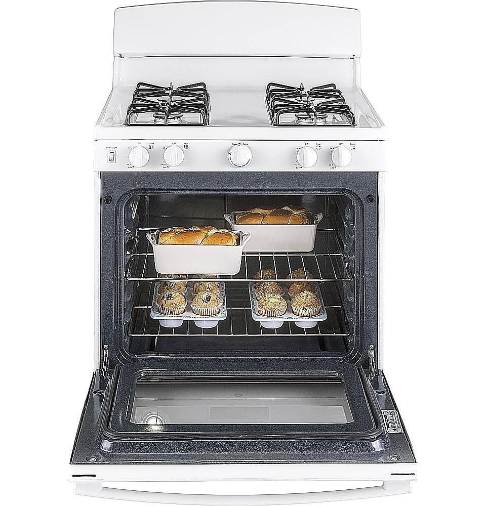 Alt View 12. GE - 4.8 Cu. Ft. Freestanding Gas Range - White.