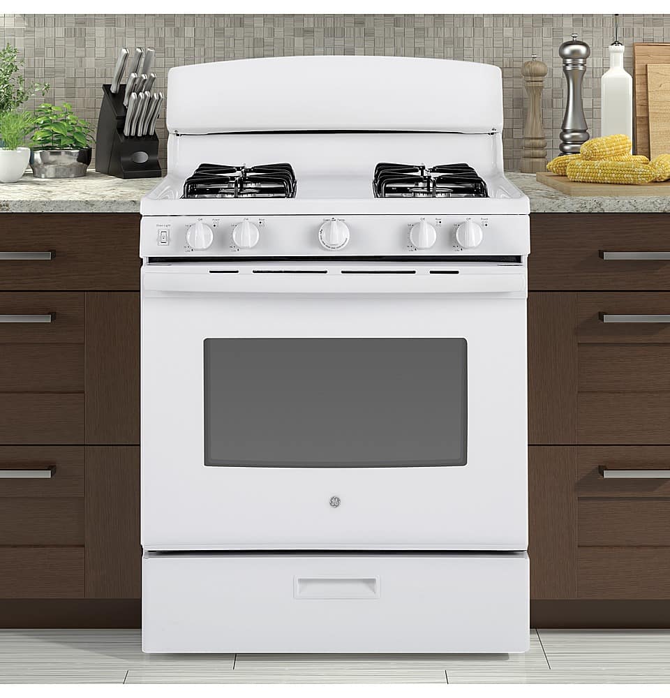 Alt View 15. GE - 4.8 Cu. Ft. Freestanding Gas Range - White.