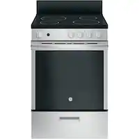 GE - 2.9 Cu. Ft. Freestanding Electric Range - Stainless Steel - Front_Zoom