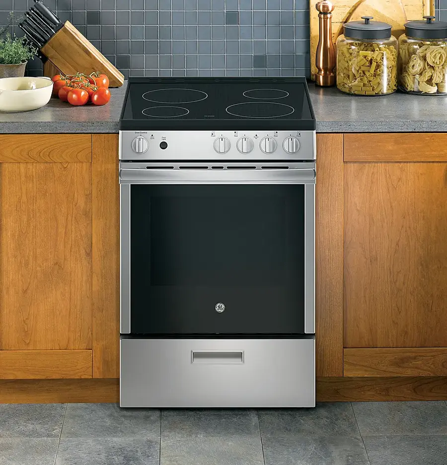 Alt View 13. GE - 2.9 Cu. Ft. Freestanding Electric Range - Stainless Steel.