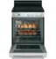 Left. GE - 2.9 Cu. Ft. Freestanding Electric Range - Stainless Steel.