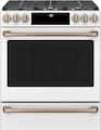 Café - 30 in. Wide 6 Burners 5.6 Cu. Ft. Slide-In Gas Convection Range, Customizable - Matte White