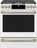 Café - 30 in. Wide 6 Burners 5.6 Cu. Ft. Slide-In Gas Convection Range, Customizable - Matte White
