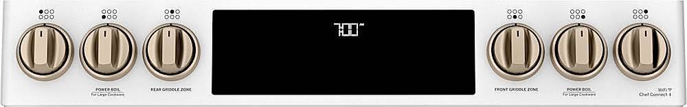 Alt View 13. Café - 5.6 Cu. Ft. Slide-In Gas Convection Range, Customizable - Matte White.