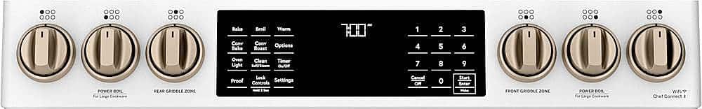 Alt View 14. Café - 5.6 Cu. Ft. Slide-In Gas Convection Range, Customizable - Matte White.