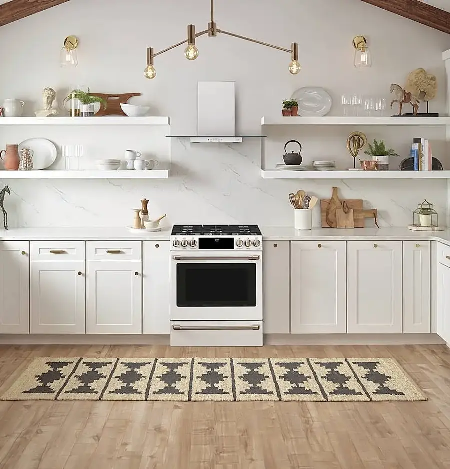 Alt View 15. Café - 5.6 Cu. Ft. Slide-In Gas Convection Range, Customizable - Matte White.