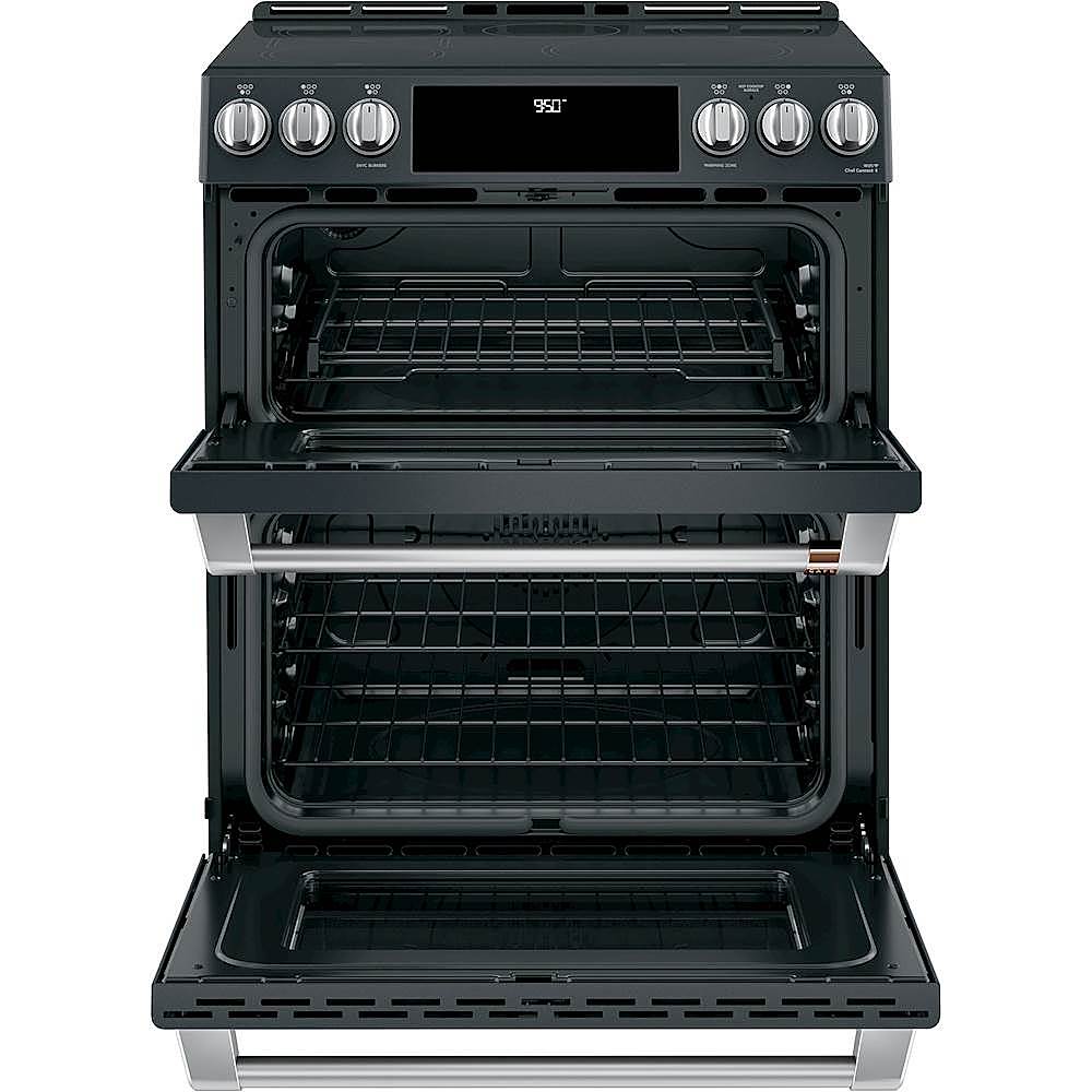 Alt View 13. Café - 7.0 Cu. Ft. Slide-In Double Oven Electric Induction Convection Range - Matte Black.