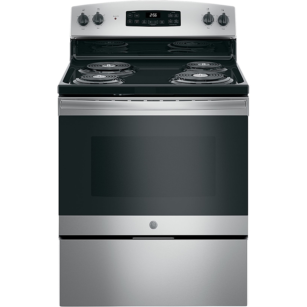 GE - 5.0 Cu. Ft. Self-Cleaning Freestanding Electric Range - Stainless Steel