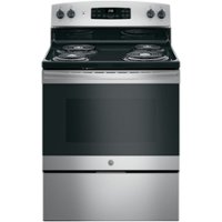 GE - 5.0 Cu. Ft. Self-Cleaning Freestanding Electric Range - Stainless Steel - Front_Zoom