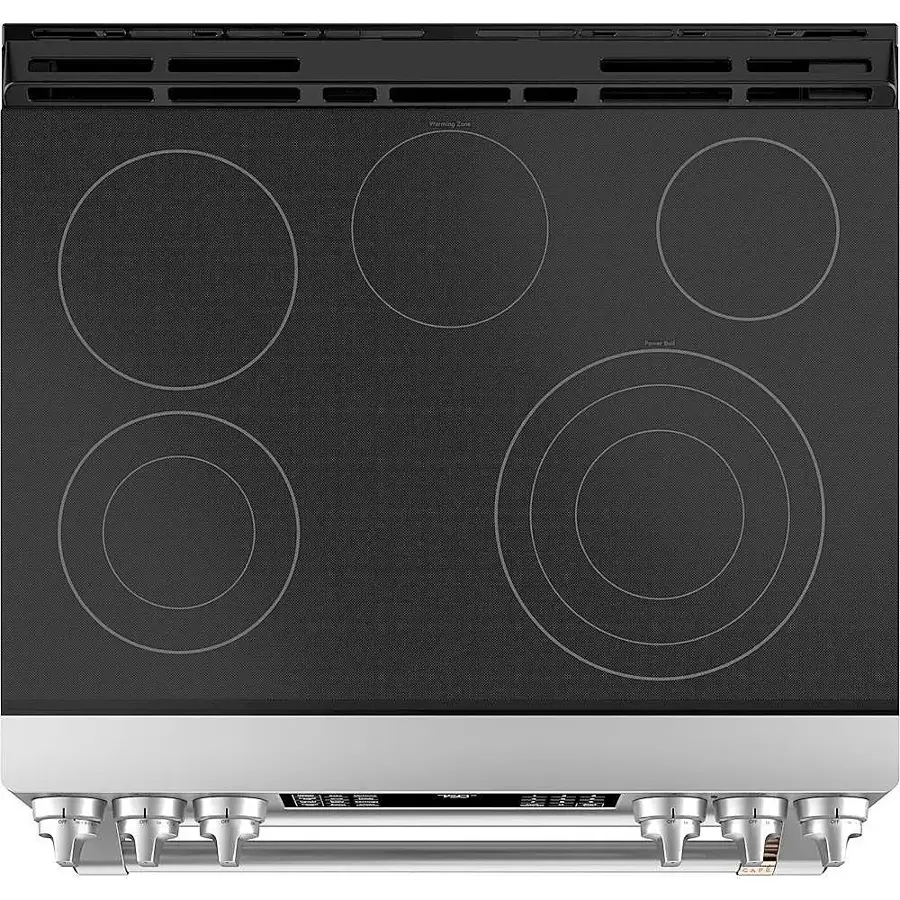 Alt View 13. Café - 6.7 Cu. Ft. Slide-In Double Oven Electric True Convection Range with Built-In Wi-Fi, Customizable - Stainless steel.