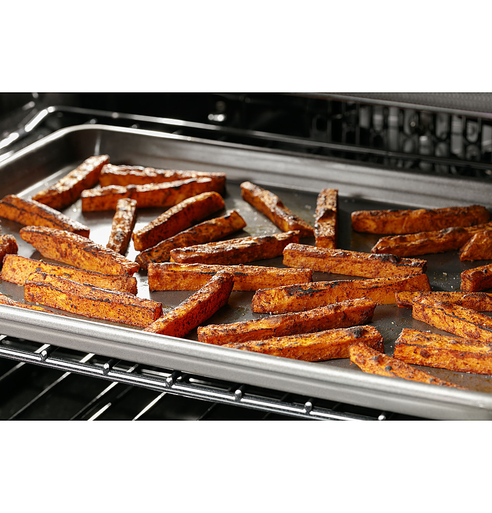 Alt View 21. Café - 6.7 Cu. Ft. Slide-In Double Oven Electric True Convection Range with Built-In Wi-Fi, Customizable - Stainless steel.