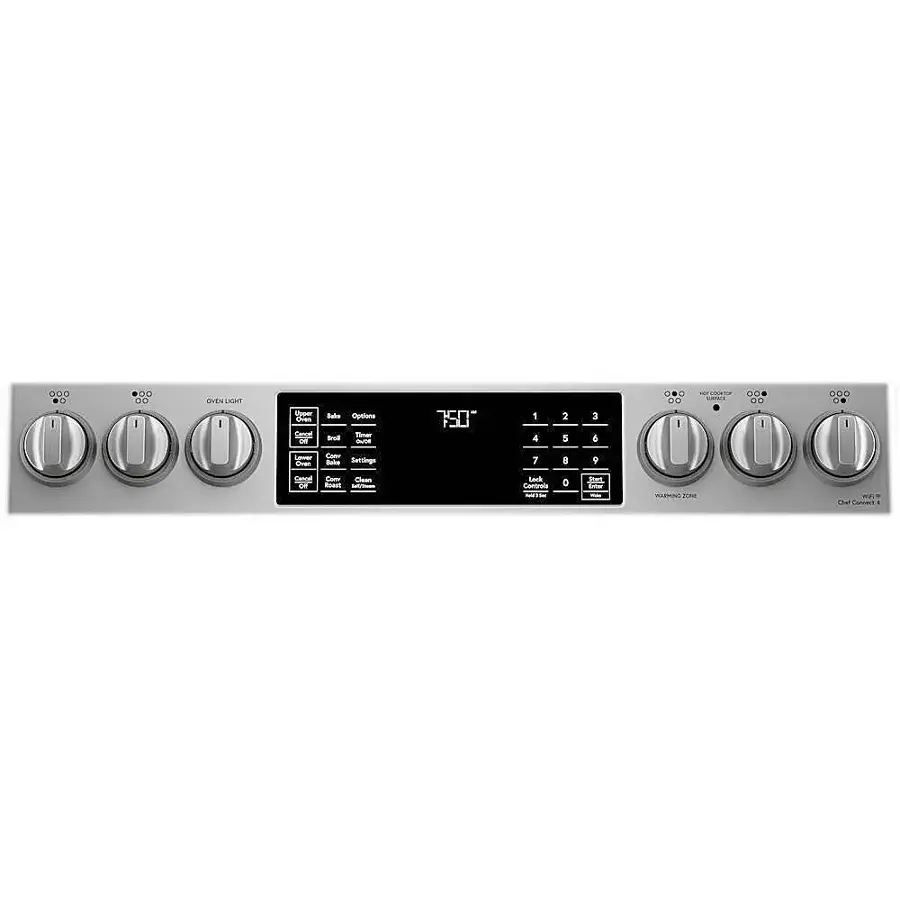 Alt View 11. Café - 6.7 Cu. Ft. Slide-In Double Oven Electric True Convection Range with Built-In Wi-Fi, Customizable - Stainless steel.