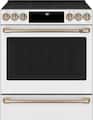 Café - 30 in. Wide 5 Element 5.7 Cu. Ft. Slide-In Electric Convection Range, Customizable - Matte White