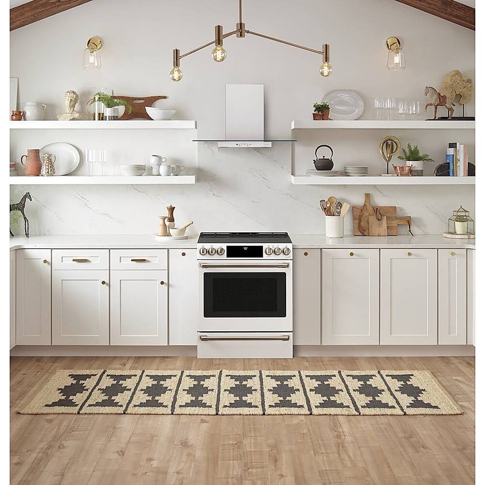 Alt View 15. Café - 5.7 Cu. Ft. Slide-In Electric Convection Range - Matte White.