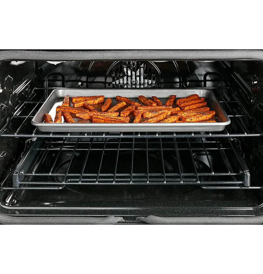 Alt View 26. Café - 5.7 Cu. Ft. Slide-In Electric Convection Range - Matte White.