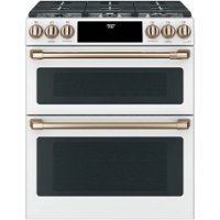 Café - 7 Cu. Ft. Self-Cleaning Slide-In Double Oven Dual Fuel Convection Range, Customizable - Matte White - Front_Zoom