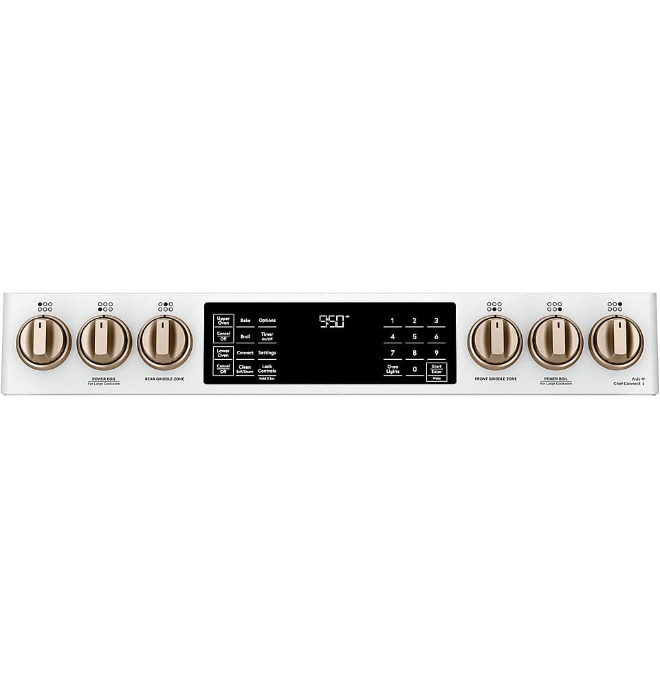 Alt View 11. Café - 7 Cu. Ft. Self-Cleaning Slide-In Double Oven Dual Fuel Convection Range, Customizable - Matte White.