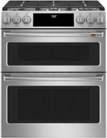 Café - 6.7 Cu. Ft. Self-Cleaning Slide-In Double Oven Dual Fuel Convection Range, Customizable - Stainless steel - Front_Zoom