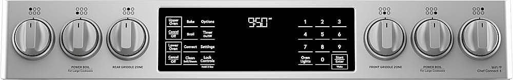 Alt View 15. Café - 6.7 Cu. Ft. Self-Cleaning Slide-In Double Oven Dual Fuel Convection Range, Customizable - Stainless steel.