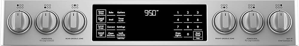 Alt View 15. Café - 6.7 Cu. Ft. Self-Cleaning Slide-In Double Oven Dual Fuel Convection Range, Customizable - Stainless steel.