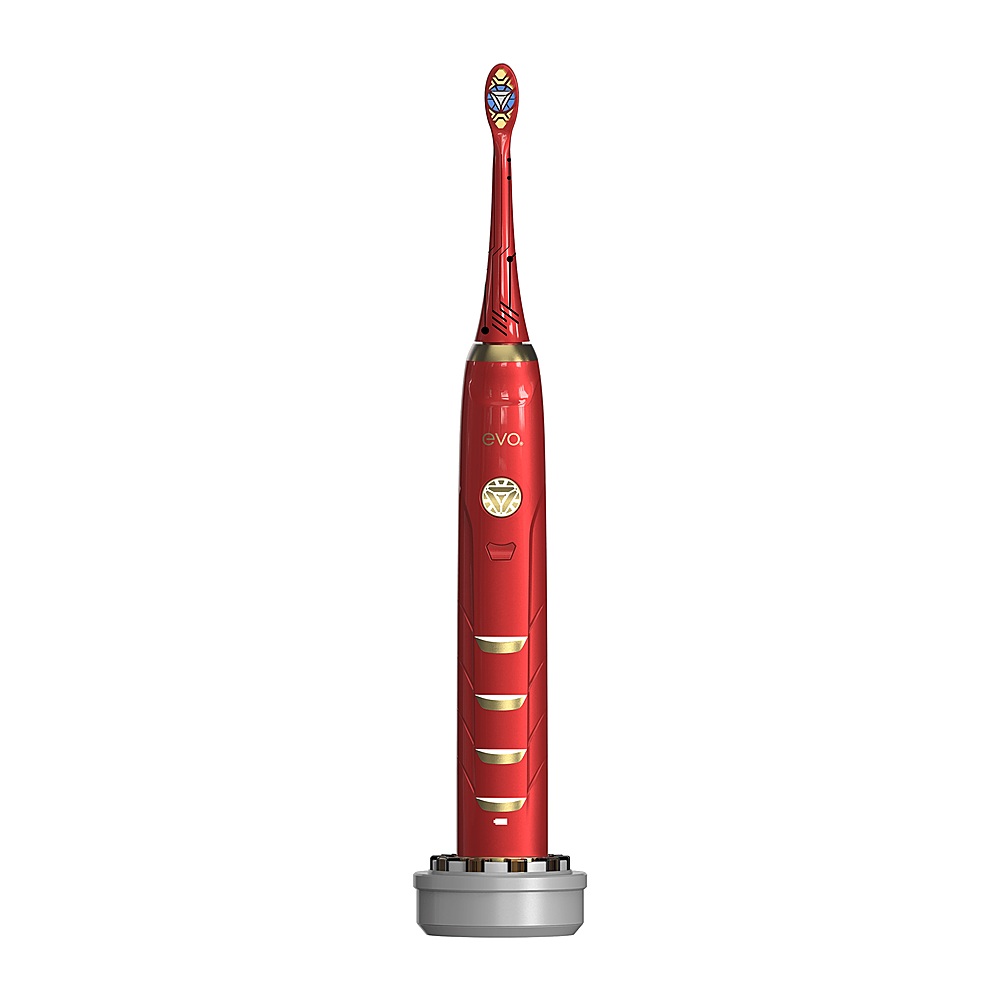Left View: EVO - IRM-1 Rechargeable Sonic Toothbrush - Red