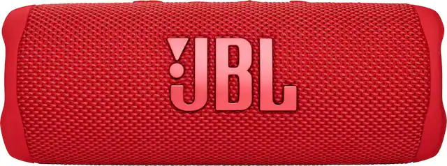 Front. JBL - FLIP6 Portable Waterproof Speaker - Red.