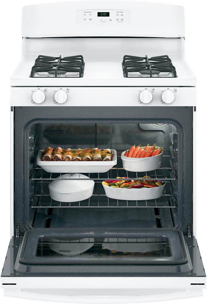 Alt View 12. GE - 4.8 Cu. Ft. Freestanding Gas Range - White.